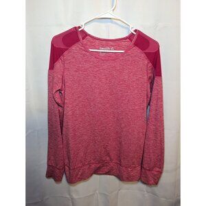 Reebok Polyester Stretch Pink Long Sleeve Round Neck Top Womens Small RN104141